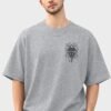 Armoured Knight Sword Oversized Tee Grey Melange front Armoured Knight Sword 220 GSM oversized tee in Grey Melange — front view