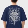 Armoured Knight Sword Oversized Tee Navy Blue back Armoured Knight Sword 220 GSM oversized tee in Navy Blue — back view