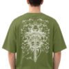 Armoured Knight Sword 220 GSM oversized tee in Olive Green — back view