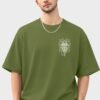 Armoured Knight Sword Oversized Tee Olive Green front Armoured Knight Sword 220 GSM oversized tee in Olive Green — front view