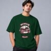 Hell Rider Motorclub 240 GSM Oversized Tee in bottle green, front view – Kool Kameez