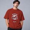 Hell Rider Motorclub Retro Round Neck T-Shirt in brick red, front view – Kool Kameez