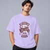 Hell Rider Motorclub 240 GSM Oversized Tee in lavender, front view – Kool Kameez