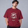 Hell Rider Motorclub 240 GSM Oversized Tee in maroon, front view – Kool Kameez