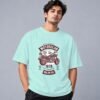 Hell Rider Motorclub 240 GSM Oversized Tee in mint, front view – Kool Kameez
