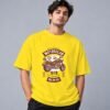 Hell Rider Motorclub Retro Round Neck T-Shirt in new yellow, front view – Kool Kameez