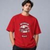 Hell Rider Motorclub 240 GSM Oversized Tee in red, front view – Kool Kameez