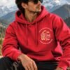 mountain-hoodie-red-lifestyle-1 The Mountain Is Calling Pullover Hoodie — 300 GSM