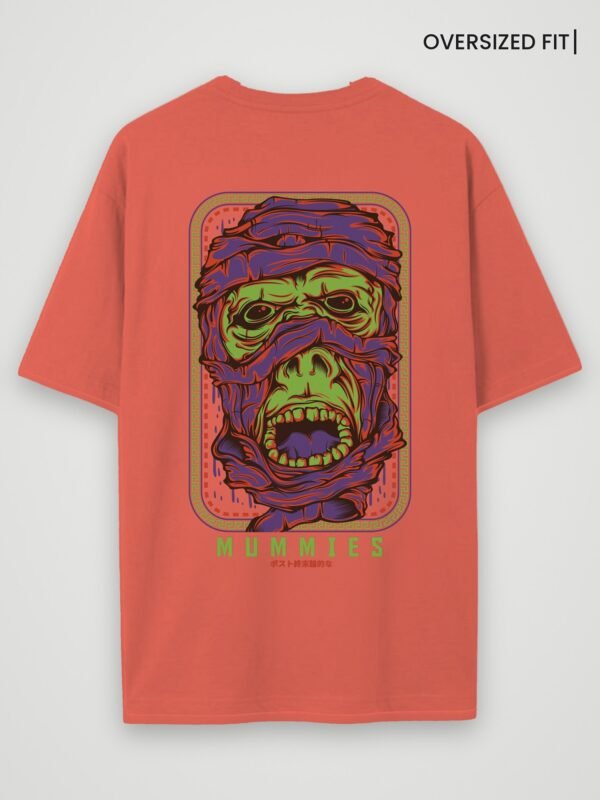 mummies oversized t-shirt coral back