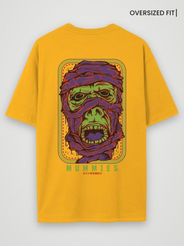 mummies oversized t-shirt golden yellow back