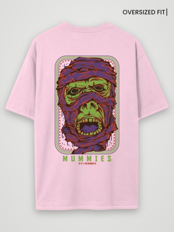 mummies oversized t-shirt light baby pink back