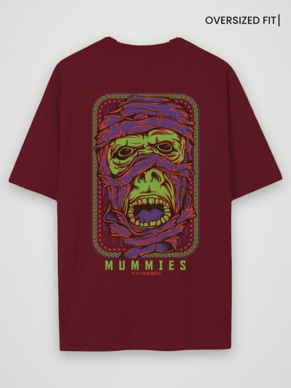 mummies oversized t-shirt maroon back