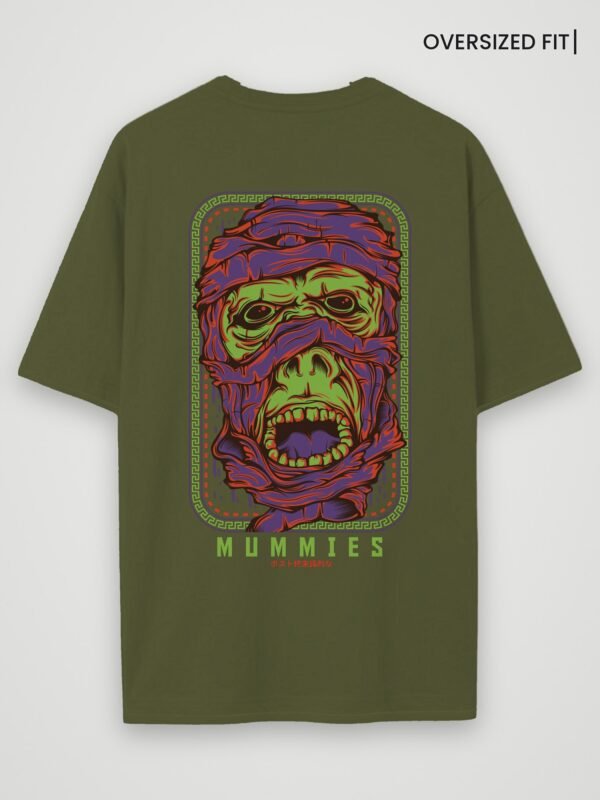 mummies oversized t-shirt olive green back