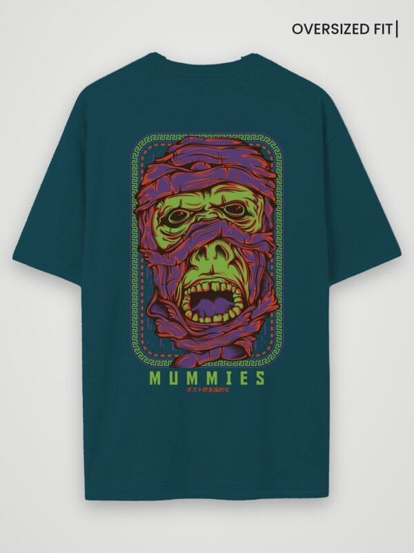 mummies oversized t-shirt petrol blue back