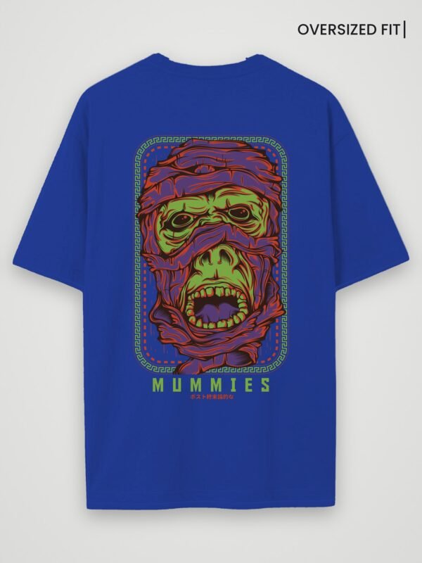 mummies oversized t-shirt royal blue back