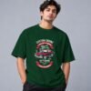 muscle-classic-car-club-tshirt-bottle-green-front Muscle Classic Car Club 240 GSM Oversized Tee in bottle green, front view – Kool Kameez