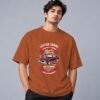 muscle-classic-car-club-tshirt-copper-front Muscle Classic Car Club Retro Round Neck T-Shirt in copper, front view – Kool Kameez