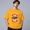 muscle-classic-car-club-tshirt-golden-yellow-front Muscle Classic Car Club 240 GSM Oversized Tee in golden yellow, front view – Kool Kameez
