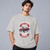 muscle-classic-car-club-tshirt-grey-melange-front Muscle Classic Car Club 240 GSM Oversized Tee in grey melange, front view – Kool Kameez