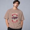 muscle-classic-car-club-tshirt-mushroom-front Muscle Classic Car Club Retro Round Neck T-Shirt in mushroom, front view – Kool Kameez