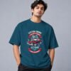 muscle-classic-car-club-tshirt-petrol-blue-front Muscle Classic Car Club 240 GSM Oversized Tee in petrol blue, front view – Kool Kameez