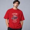 muscle-classic-car-club-tshirt-red-front Muscle Classic Car Club 240 GSM Oversized Tee in red, front view – Kool Kameez