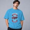 muscle-classic-car-club-tshirt-skyblue-front Muscle Classic Car Club Retro Round Neck T-Shirt in skyblue, front view – Kool Kameez