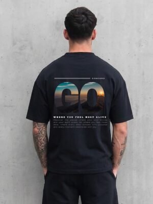 Navy Blue 220 GSM Oversized Tee