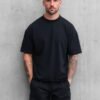 Navy Blue 220 GSM Oversized Tee front HD Navy Blue 220 GSM Oversized Tee - front view