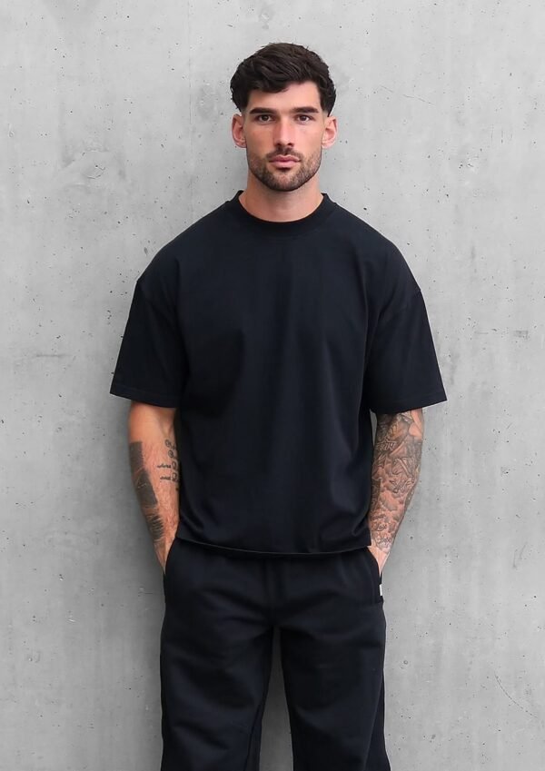 Navy Blue 220 GSM Oversized Tee front HD Navy Blue 220 GSM Oversized Tee - front view