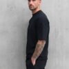 Navy Blue 220 GSM Oversized Tee side HD Navy Blue 220 GSM Oversized Tee - side view