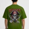 Olive Green 220 GSM Oversized Tee - back view