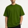 Olive Green 220 GSM Oversized Tee - front view