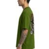 Olive Green 220 GSM Oversized Tee - side view