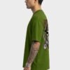 Olive Green 220 GSM Oversized Tee - side view