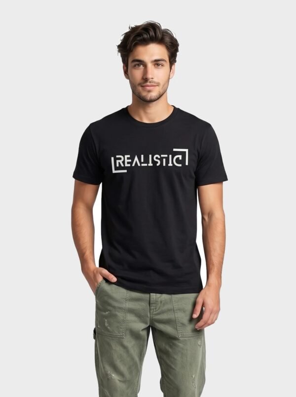 realistic-main-black Realistic Round Neck T-Shirt – Kool Kameez