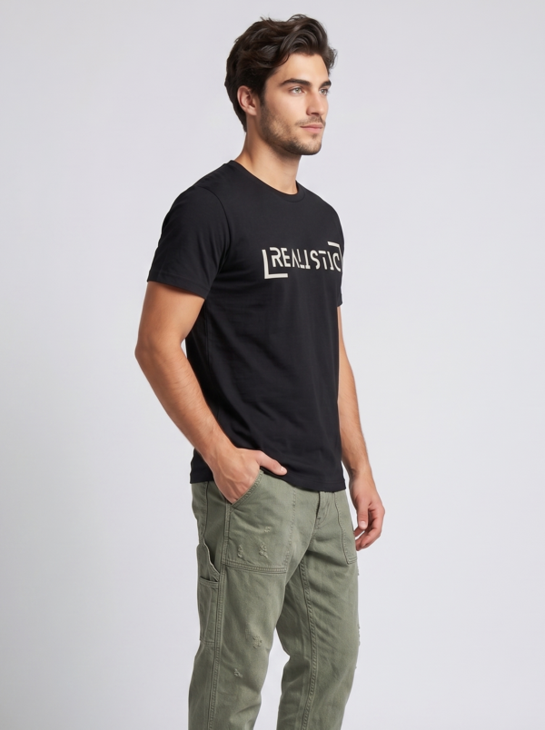 Realistic Round Neck T-Shirt