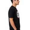 Red Ring Round Neck T-Shirt in Black, side view