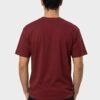 Red Ring Round Neck T-Shirt in Maroon, back view