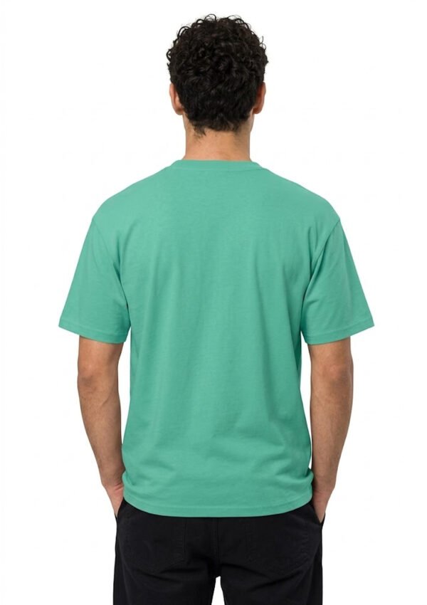 Red Ring Round Neck T-Shirt in Mint Green, back view