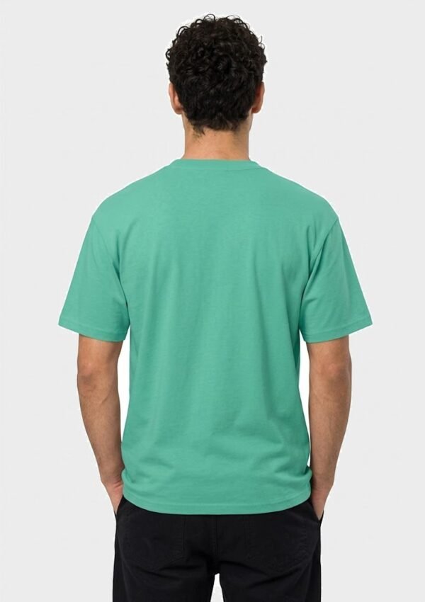 Red Ring Round Neck T-Shirt in Mint Green, back view