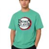 Red Ring Round Neck T-Shirt in Mint Green, front view