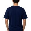 Red Ring Round Neck T-Shirt in Navy Blue, back view