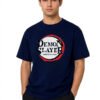 Red Ring Round Neck T-Shirt in Navy Blue, front view