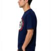 Red Ring Round Neck T-Shirt in Navy Blue, side view
