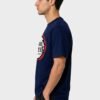 Red Ring Round Neck T-Shirt in Navy Blue, side view