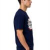 Red Ring Round Neck T-Shirt in Navy Blue, side view