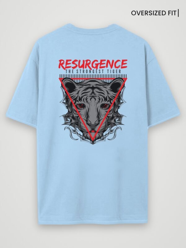 resurgence tiger oversized t-shirt baby blue back resurgence tiger oversized t-shirt baby blue back