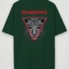 resurgence tiger oversized t-shirt bottle green back resurgence tiger oversized t-shirt bottle green back