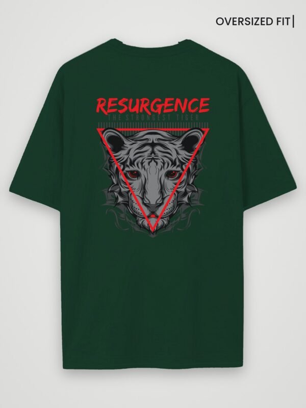 resurgence tiger oversized t-shirt bottle green back resurgence tiger oversized t-shirt bottle green back